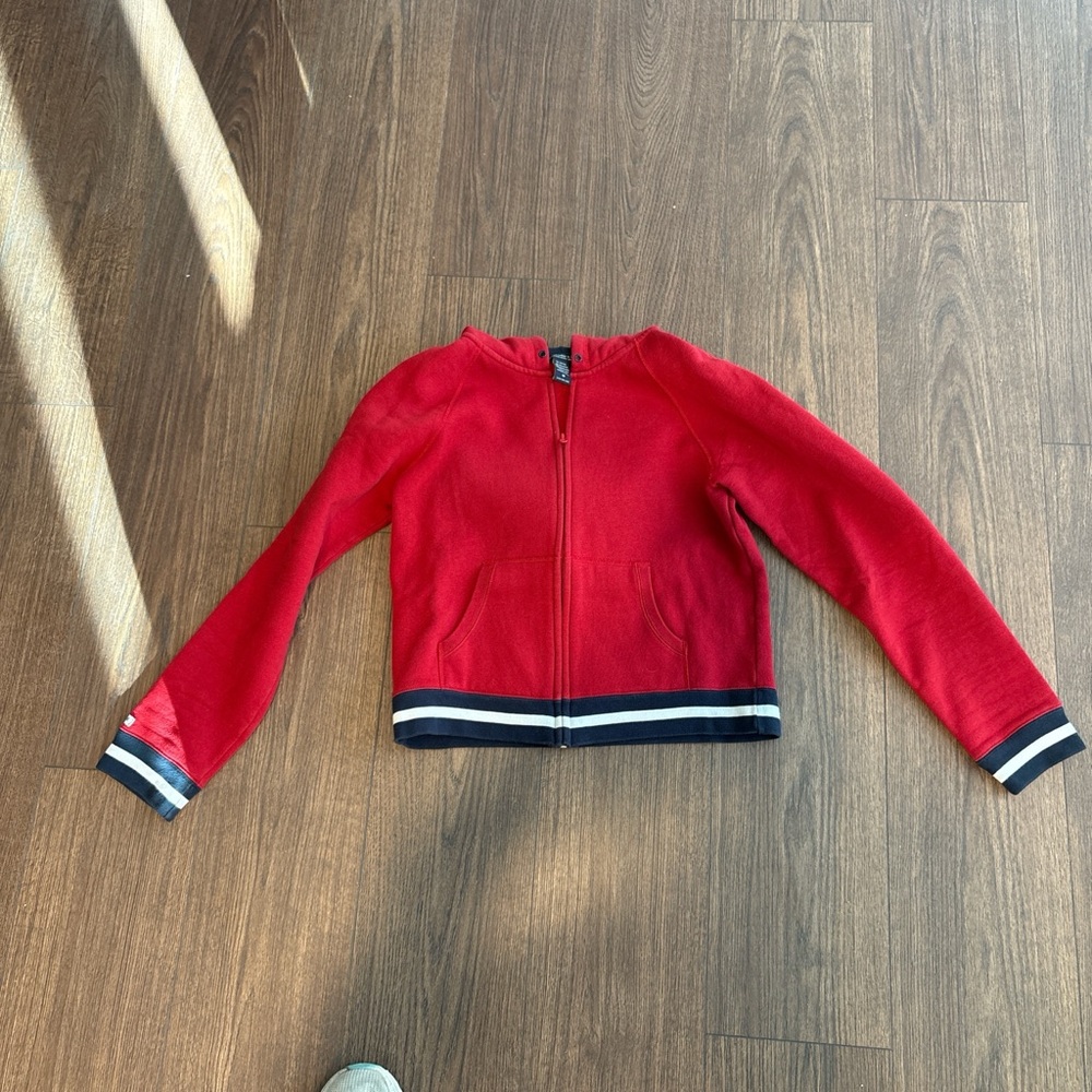 Abercrombie & Fitch Red Zip-Up Hoodie